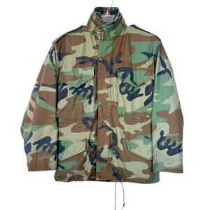 Vintage 1985 Alpha Industries M-65 Woodland Camo Field Jacket XS X-Short